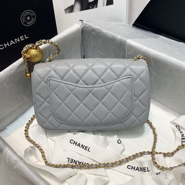 Chanel女包 1787灰色 Chanel2020新款單肩腋下包 Chanel鏈條單肩斜挎包  djc4004